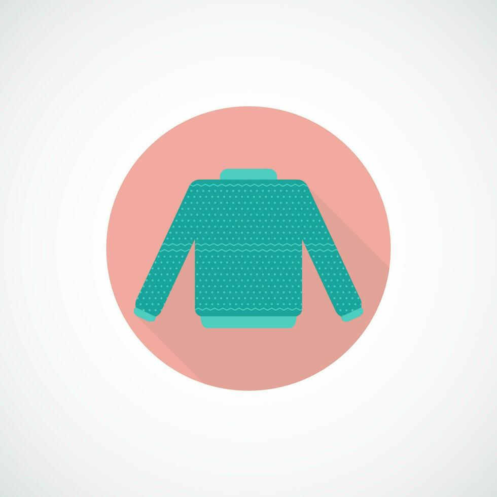 suéter redondo plano icono vector