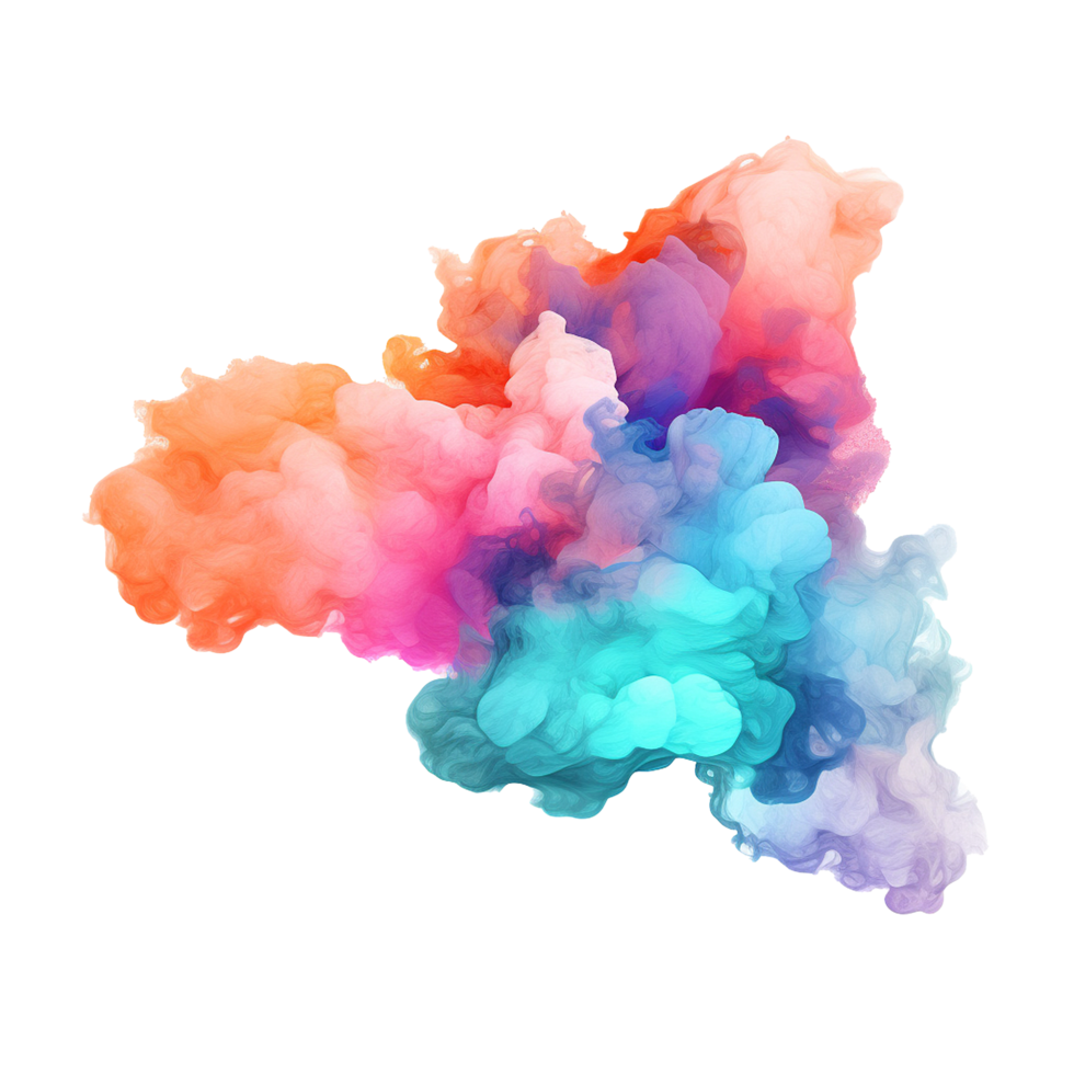 AI generated Colorful cloud png isolated on transparent background