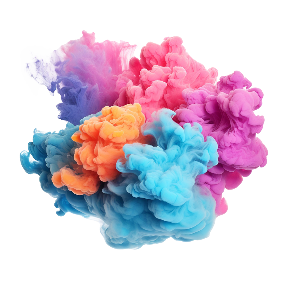 AI generated Colorful cloud png isolated on transparent background