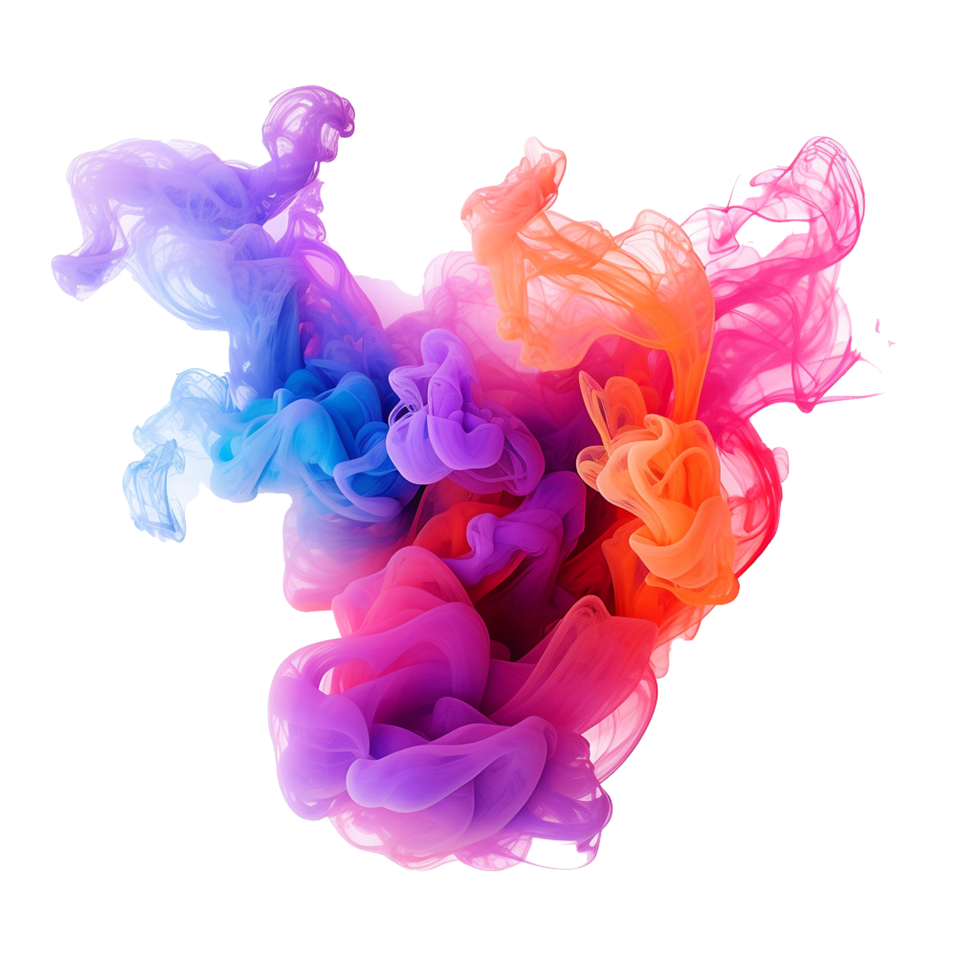 AI generated Colorful cloud png isolated on transparent background