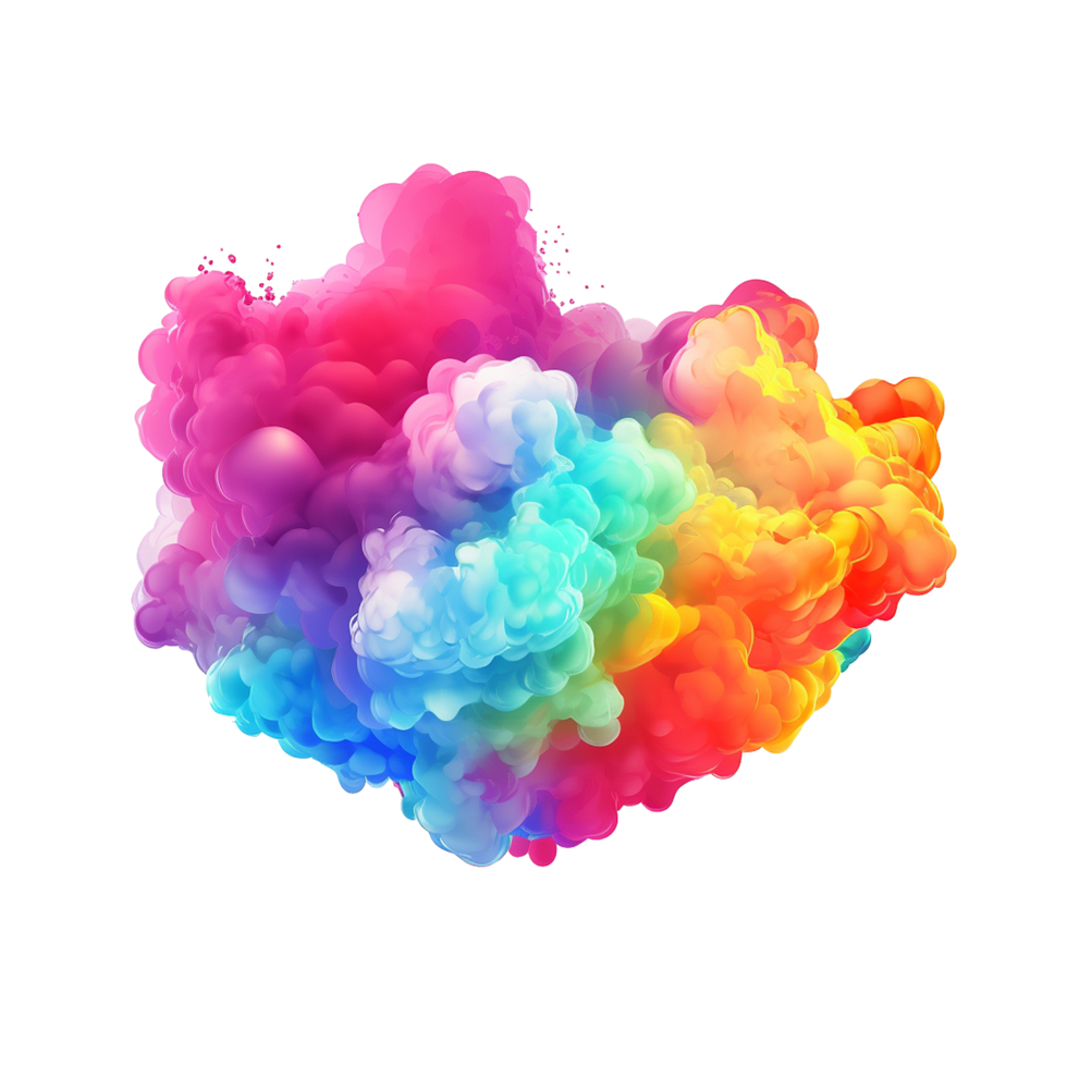 AI generated Colorful cloud png isolated on transparent background