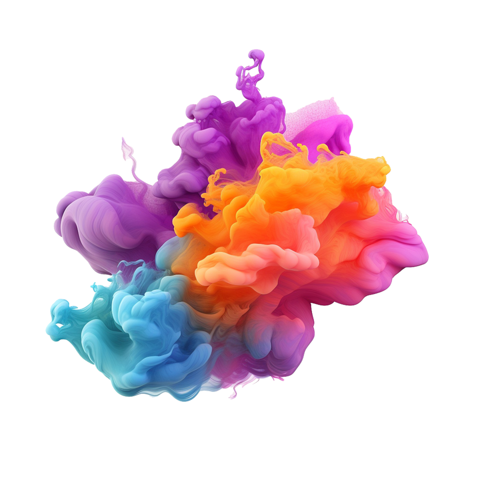 AI generated Colorful cloud png isolated on transparent background