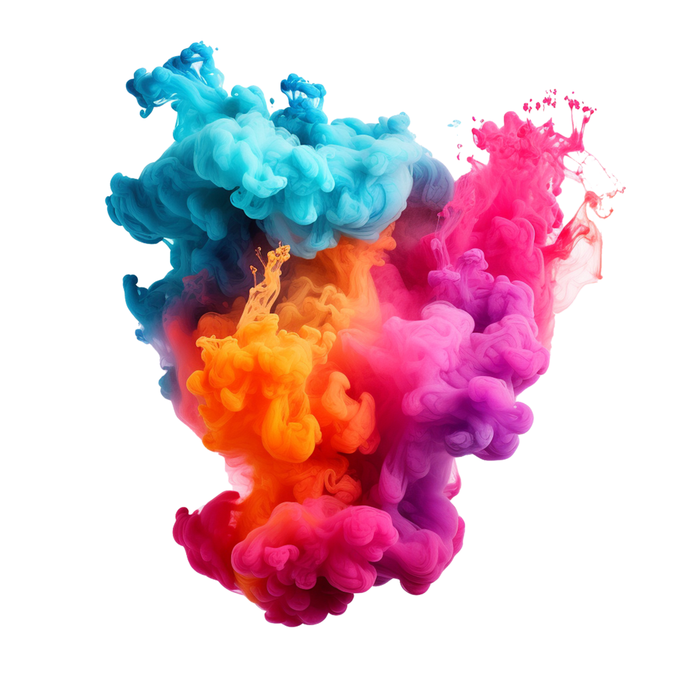 AI generated Colorful cloud png isolated on transparent background