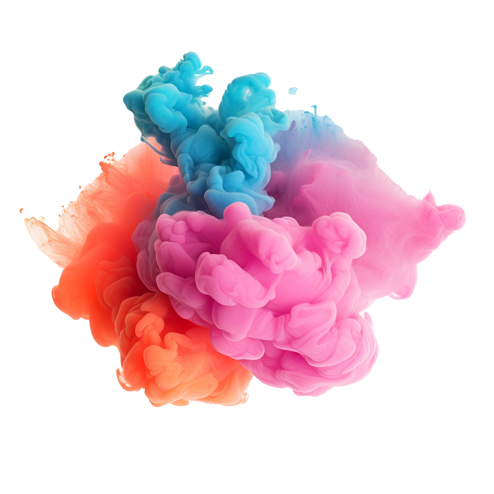 AI generated Colorful cloud png isolated on transparent background