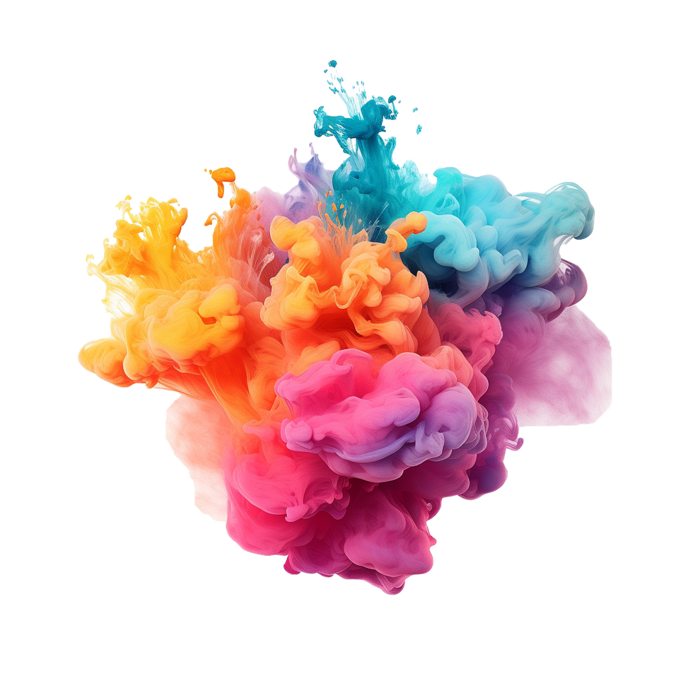 AI generated Colorful cloud png isolated on transparent background