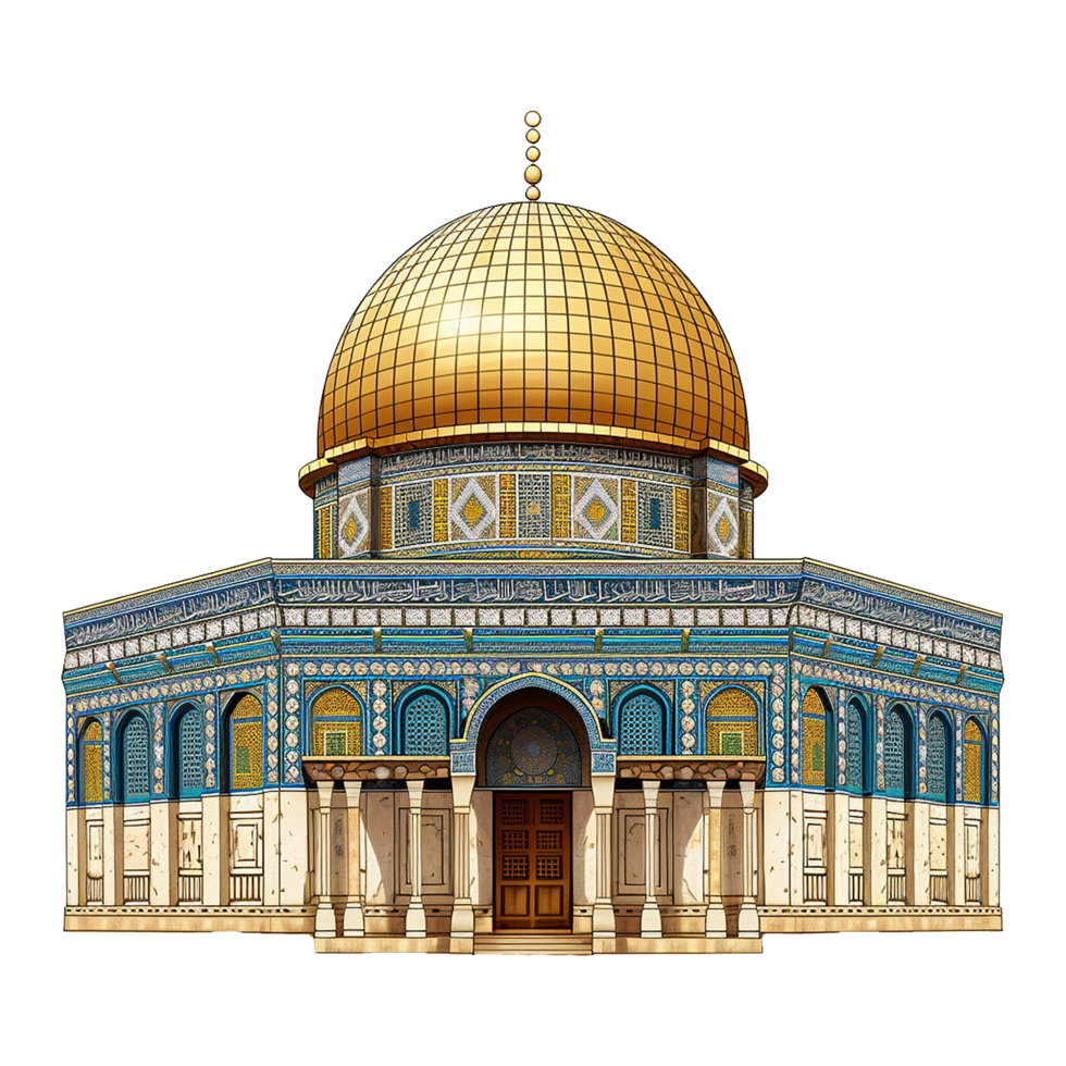 AI generated Dome of rock mosque isolated on transparent background png