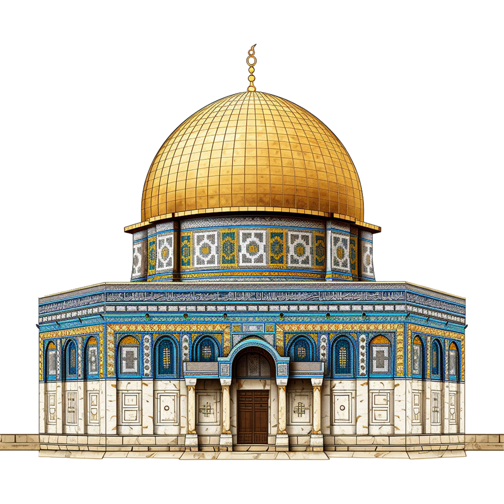 AI generated Dome of rock mosque isolated on transparent background png