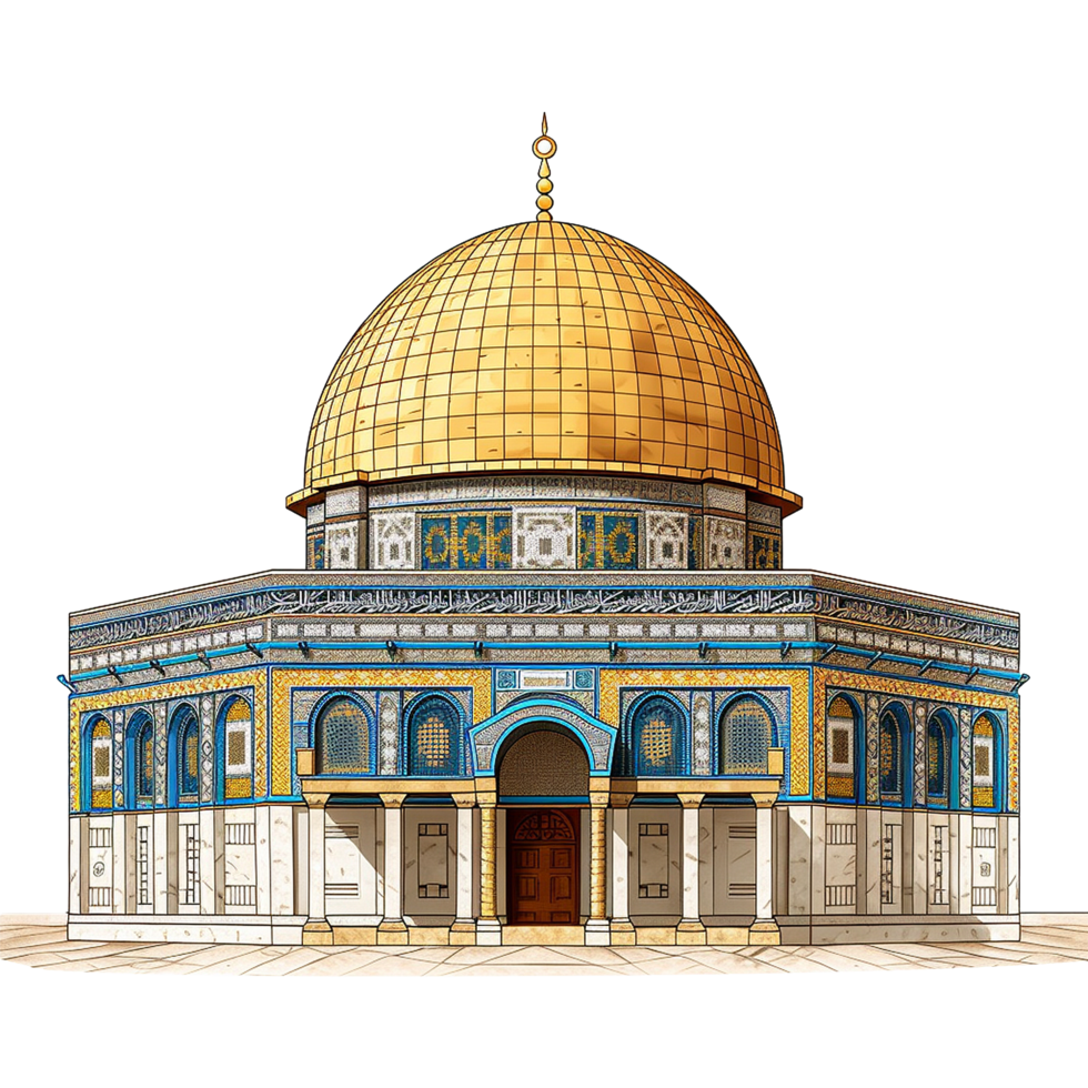 AI generated Dome of rock mosque isolated on transparent background png