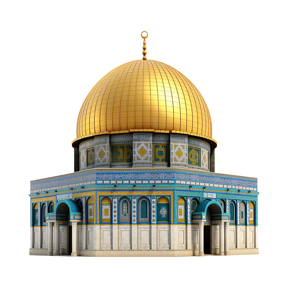 AI generated Dome of rock mosque isolated on transparent background png