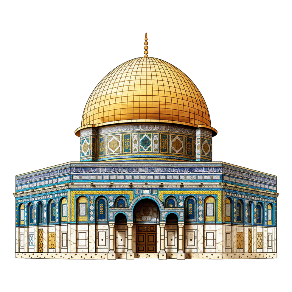 AI generated Dome of rock mosque isolated on transparent background png