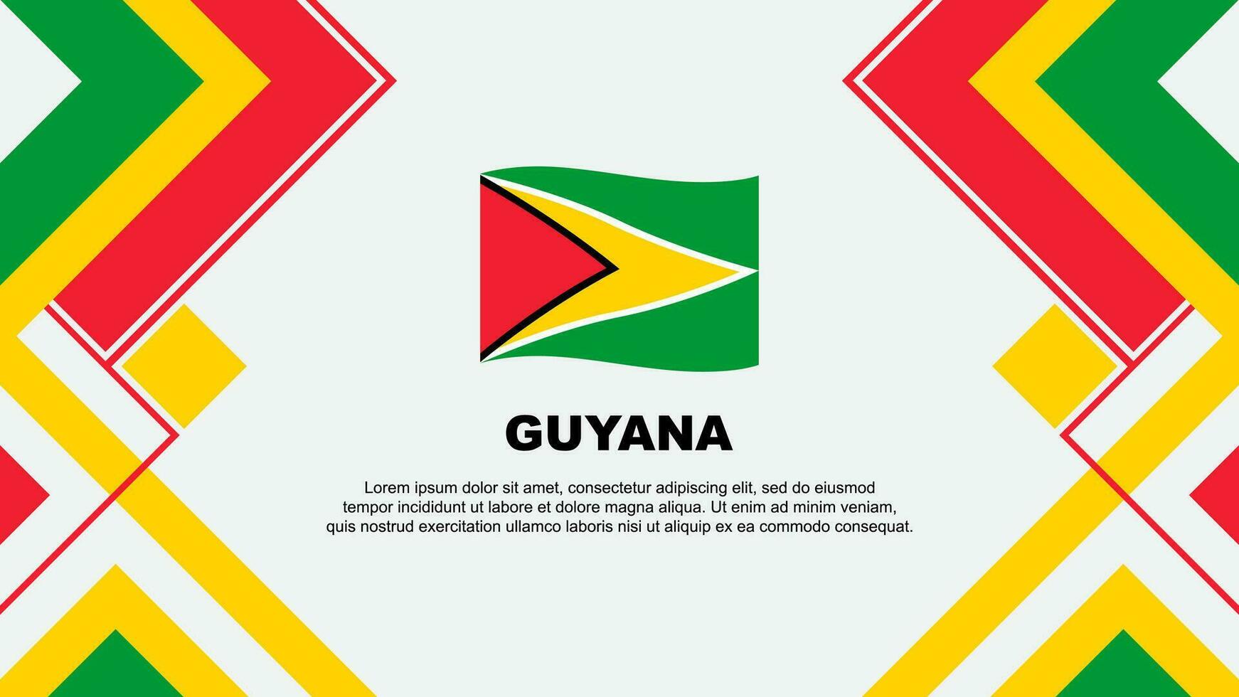 Guyana Flag Abstract Background Design Template. Guyana Independence Day Banner Wallpaper Vector Illustration. Guyana Banner