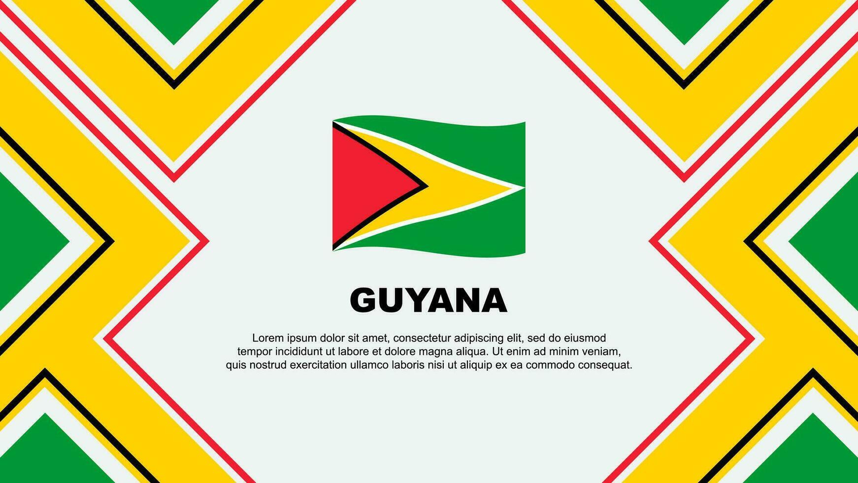 Guyana Flag Abstract Background Design Template. Guyana Independence Day Banner Wallpaper Vector Illustration. Guyana Vector