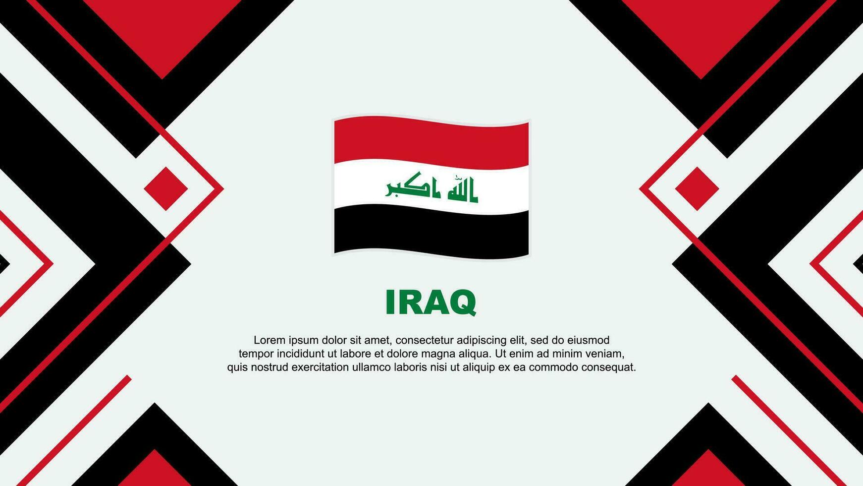 Iraq Flag Abstract Background Design Template. Iraq Independence Day Banner Wallpaper Vector Illustration. Iraq Illustration