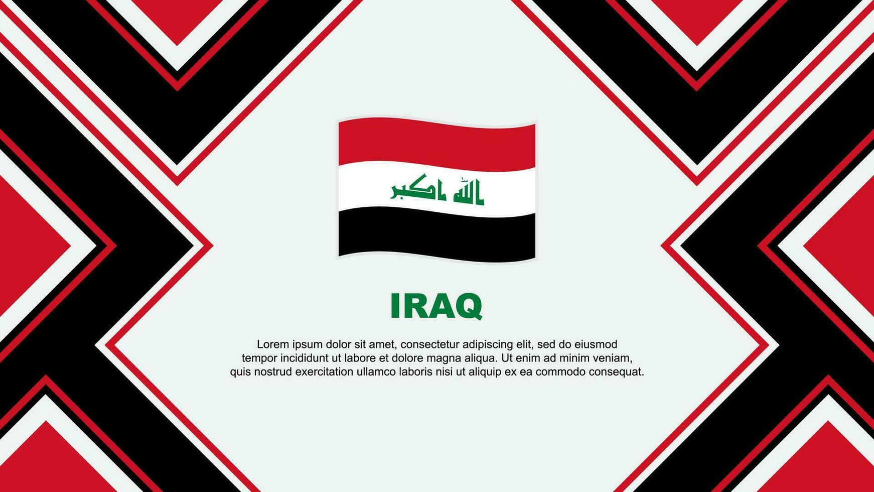 Iraq Flag Abstract Background Design Template. Iraq Independence Day Banner Wallpaper Vector Illustration. Iraq Vector