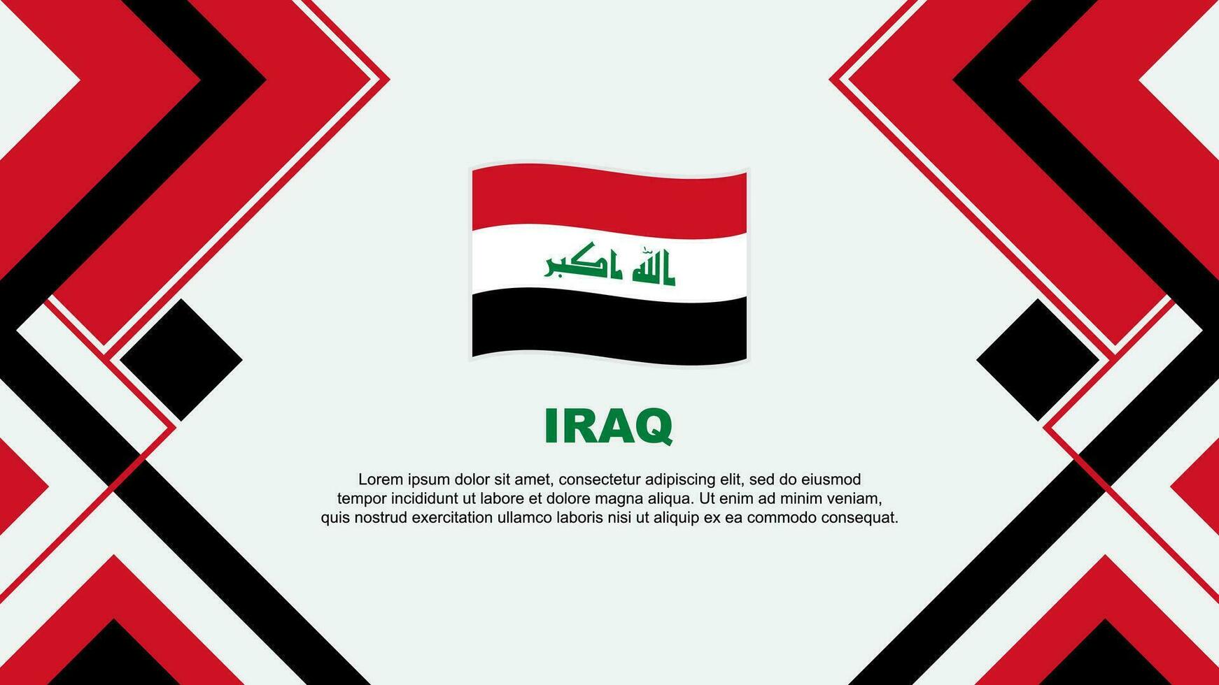 Iraq Flag Abstract Background Design Template. Iraq Independence Day Banner Wallpaper Vector Illustration. Iraq Banner