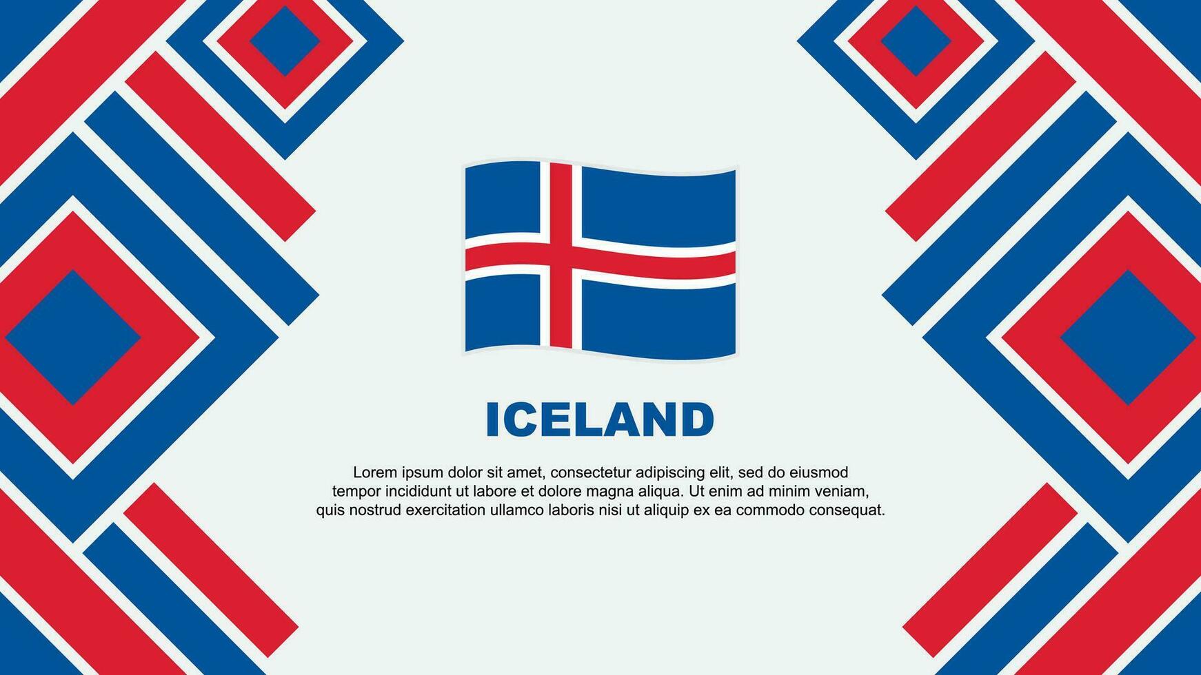 Iceland Flag Abstract Background Design Template. Iceland Independence Day Banner Wallpaper Vector Illustration. Iceland