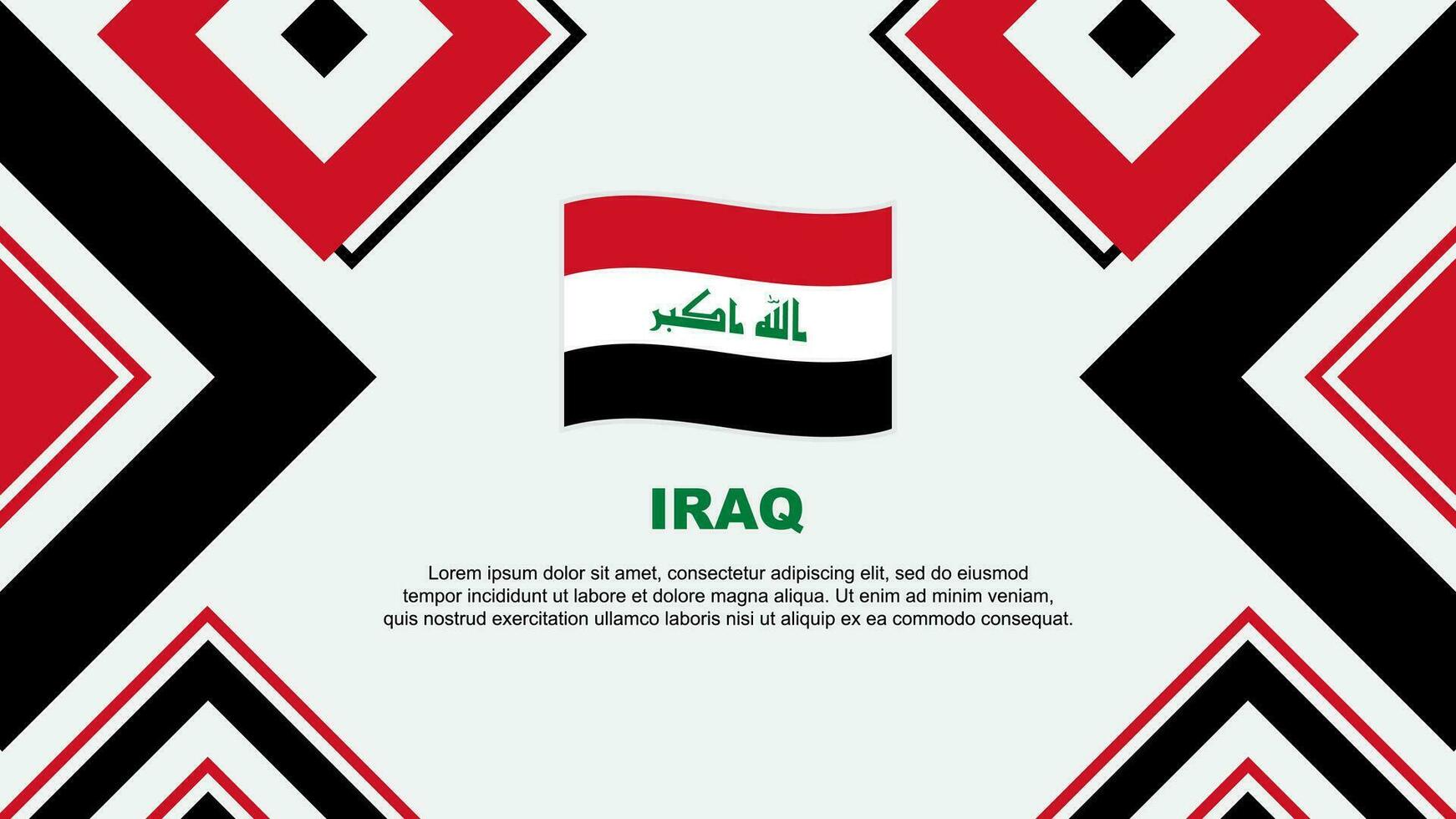 Iraq Flag Abstract Background Design Template. Iraq Independence Day Banner Wallpaper Vector Illustration. Iraq Independence Day