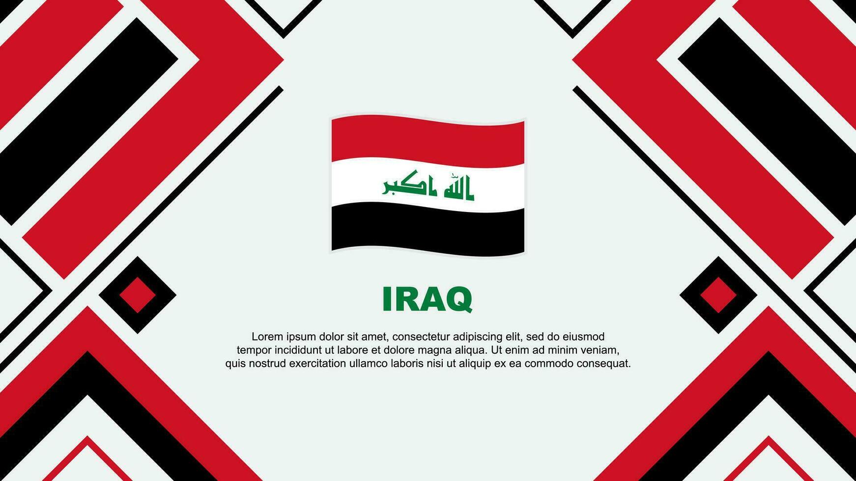 Iraq Flag Abstract Background Design Template. Iraq Independence Day Banner Wallpaper Vector Illustration. Iraq Flag