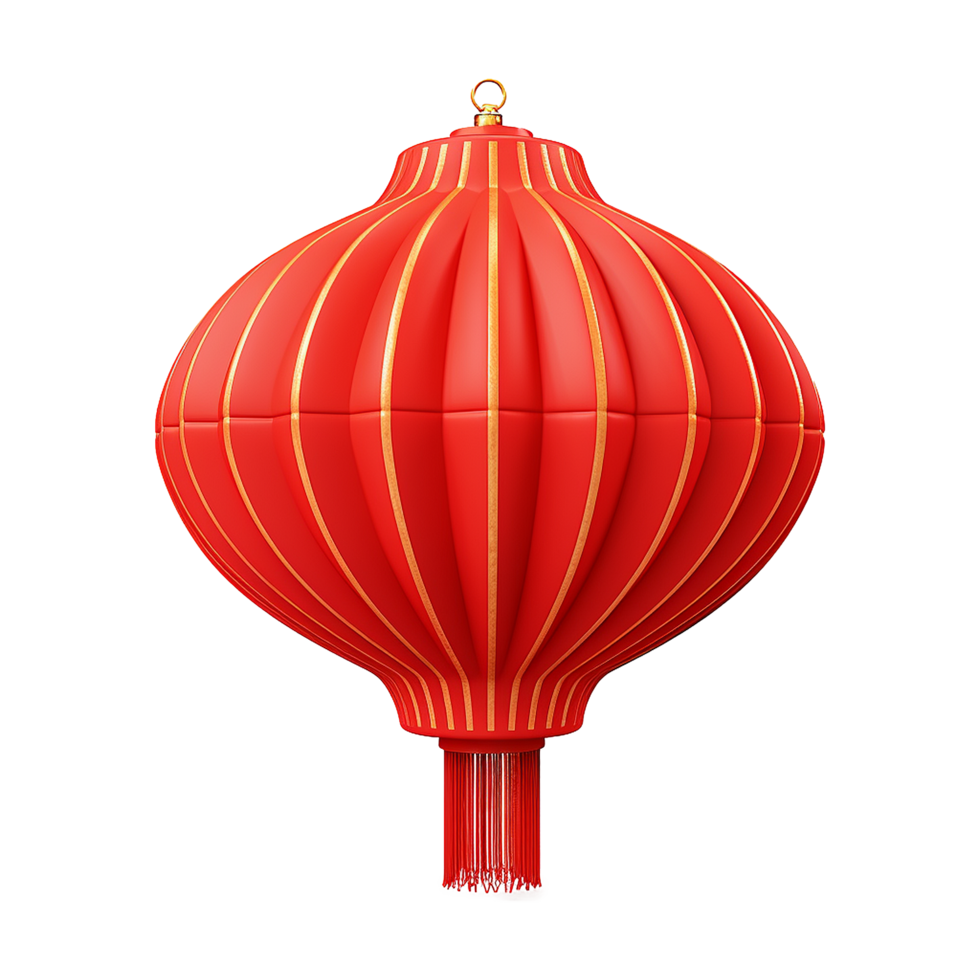 AI generated Chinese lantern 3d rendering  isolated on transparent background png