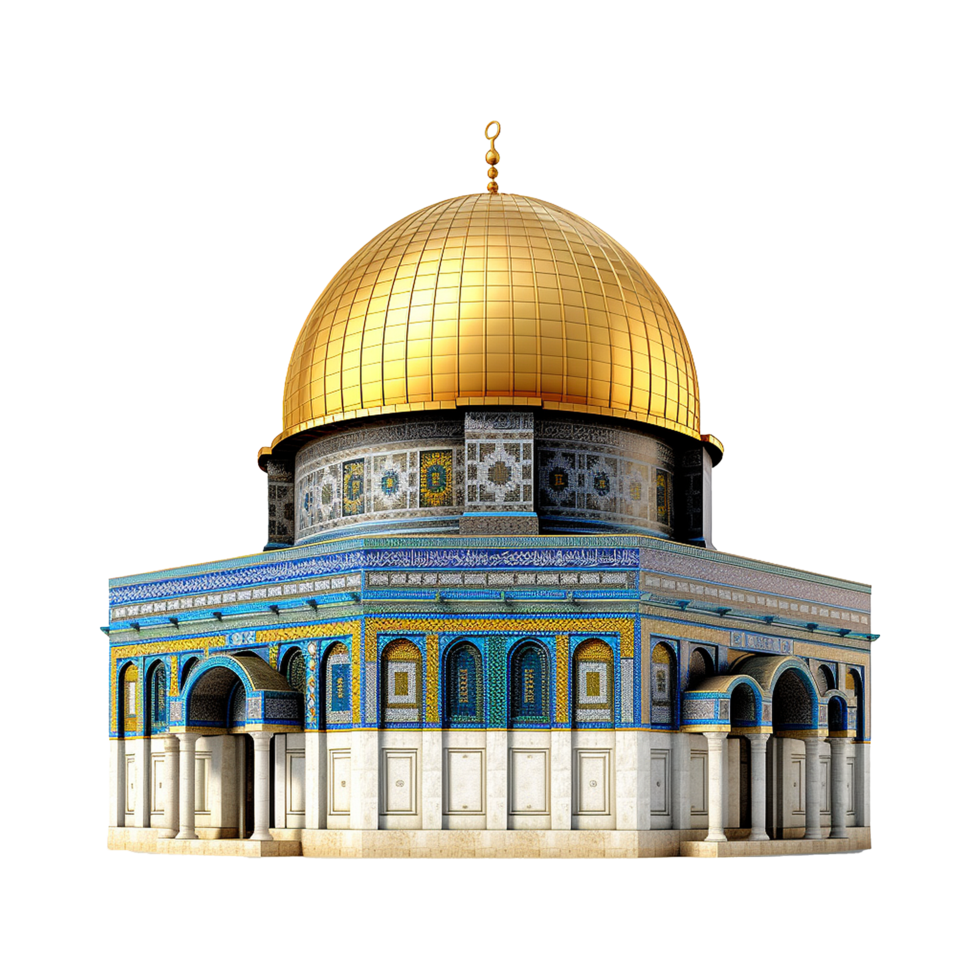 AI generated Dome of rock mosque isolated on transparent background png