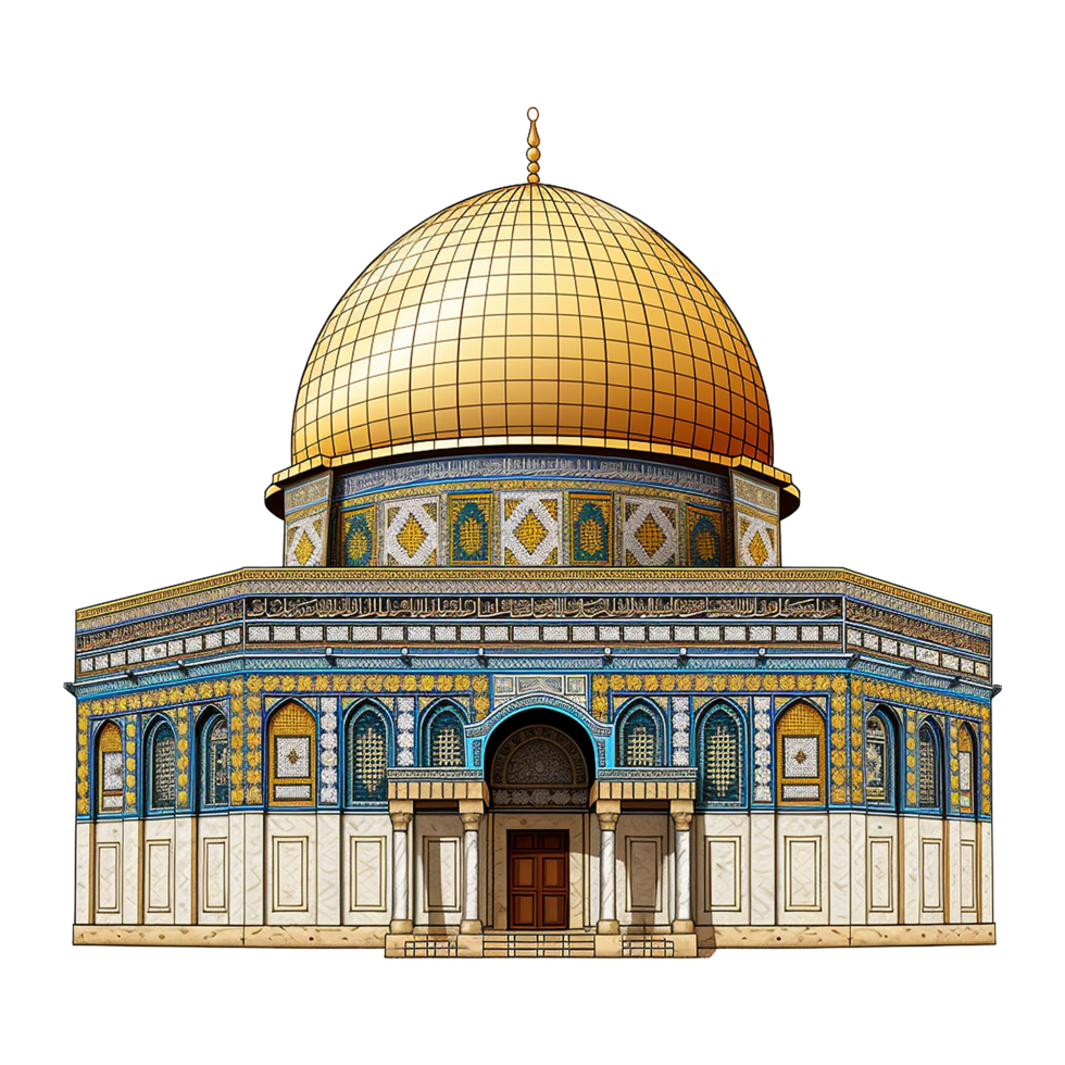 AI generated Dome of rock mosque isolated on transparent background png