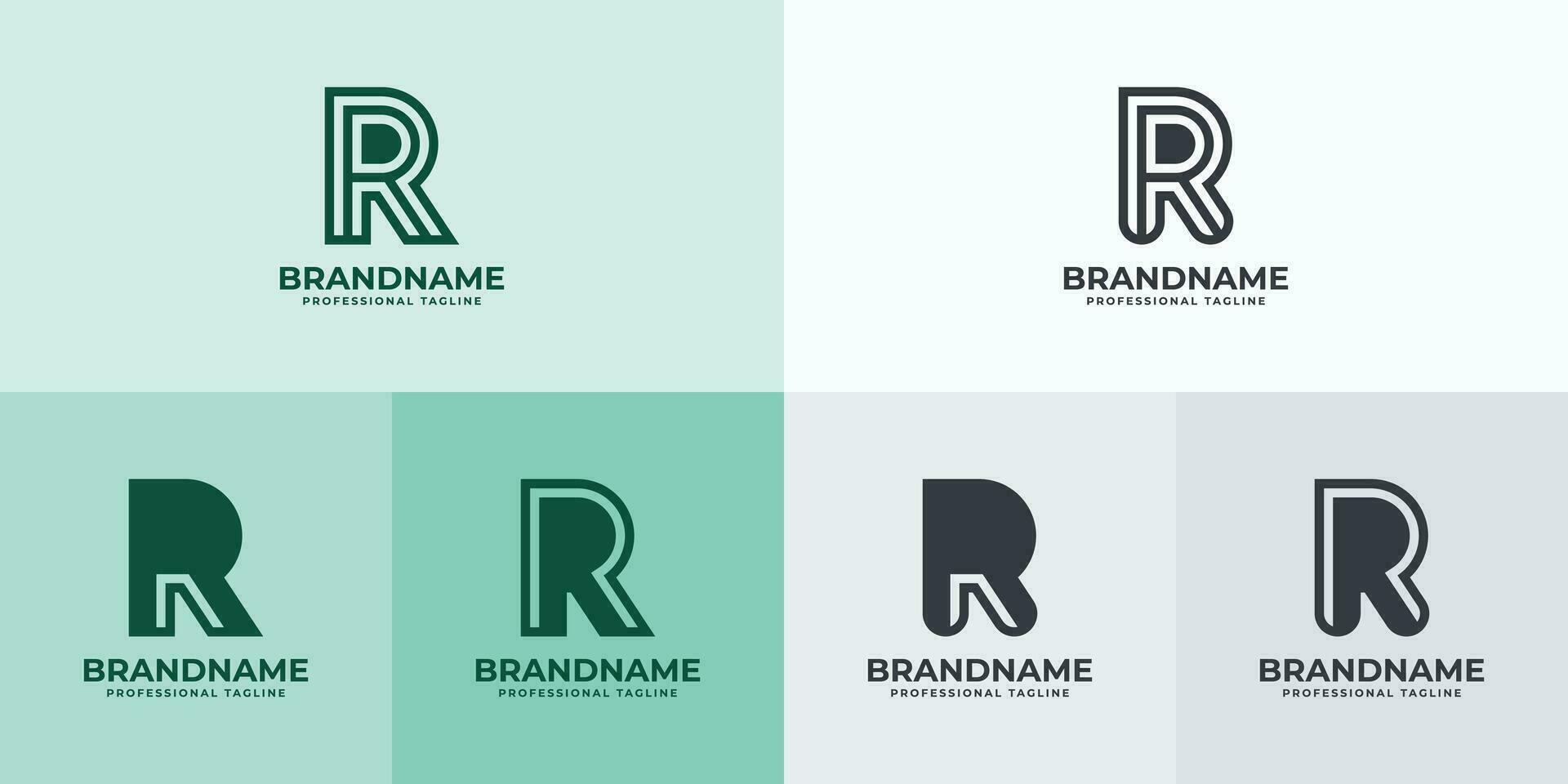 Modern Letter R Logo Set, Suitable for business with R or RR initials vector