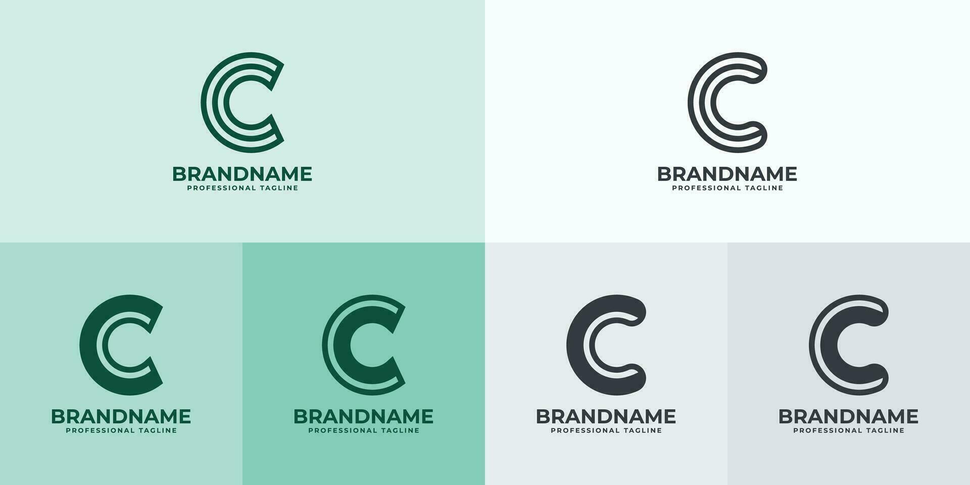 Modern Letter C Logo Set, Suitable for business with C or CC initials vector
