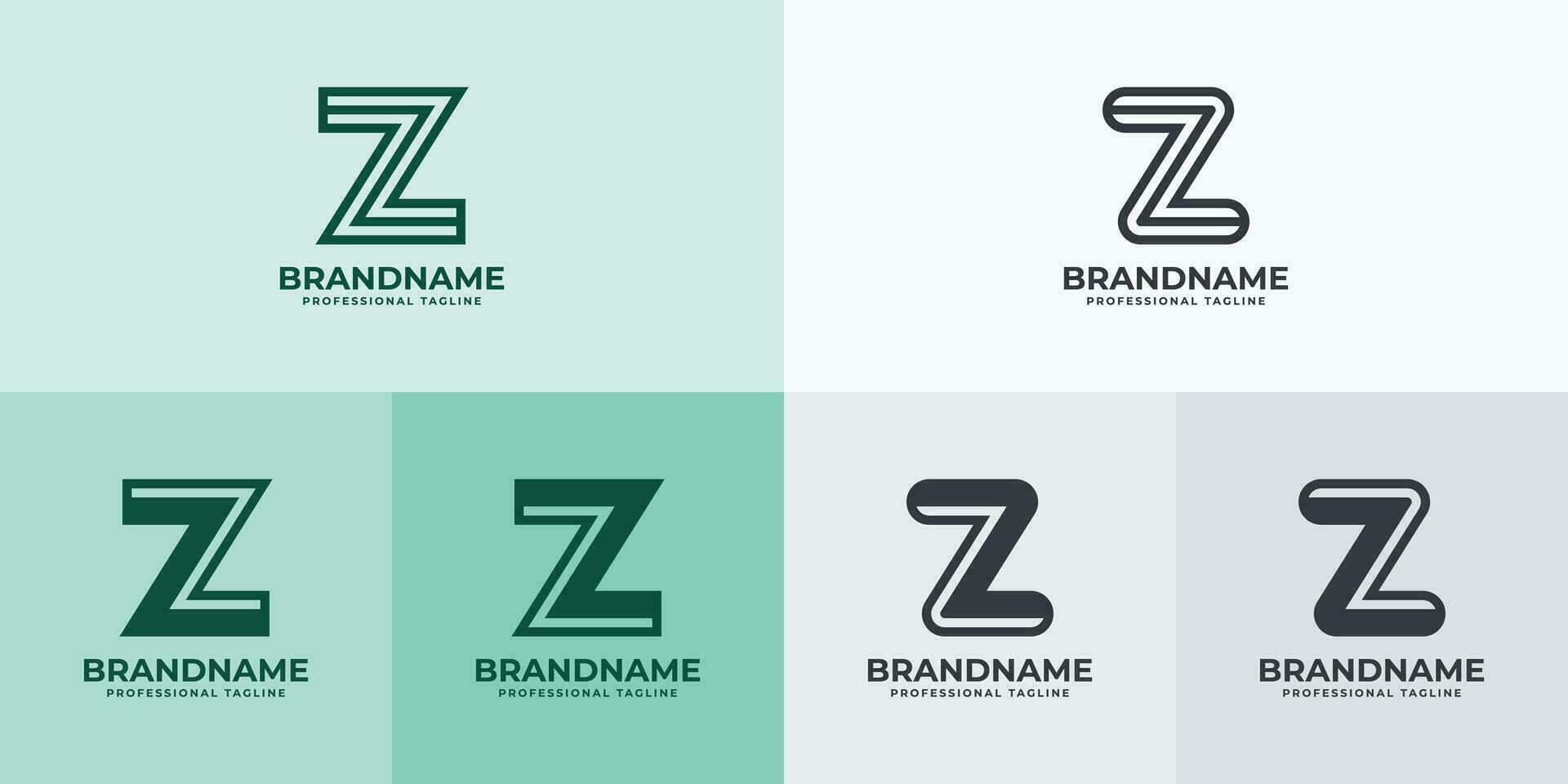 Modern Letter Z Logo Set, Suitable for business with Z or ZZ initials vector