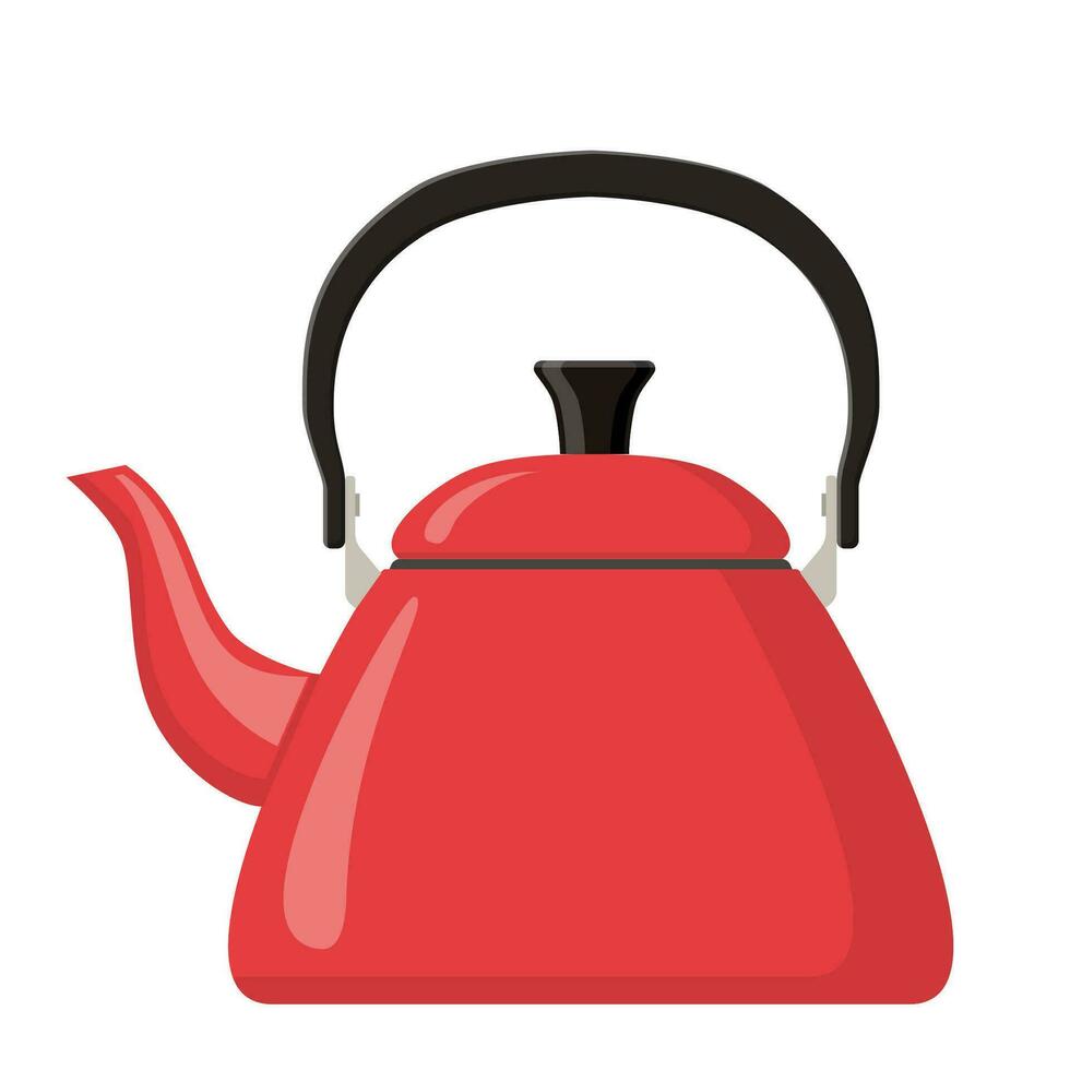 Kettle boils icon. Web page design template Poster banner website, UI, UX, web and mobile phone apps. Vector illustration in flat style.