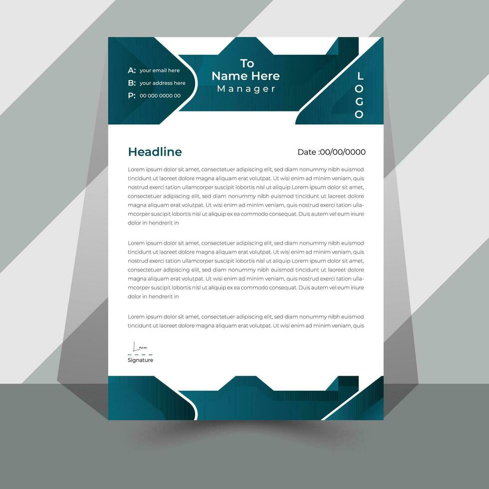 modern corporate latter head design template vector