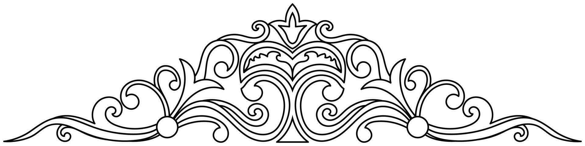 Clásico barroco diseño modelo elemento grabado retro estilo vector