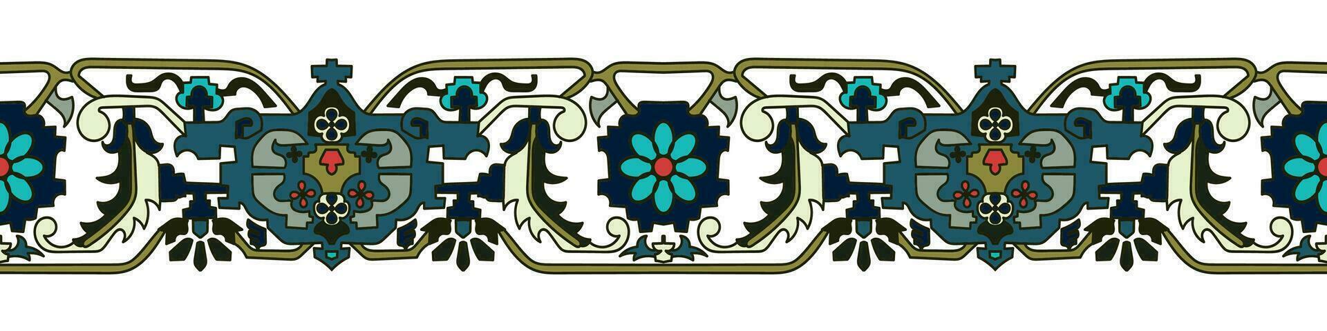 Vintage flower border. Paper decorative border. Embroidery. seamless flower vector
