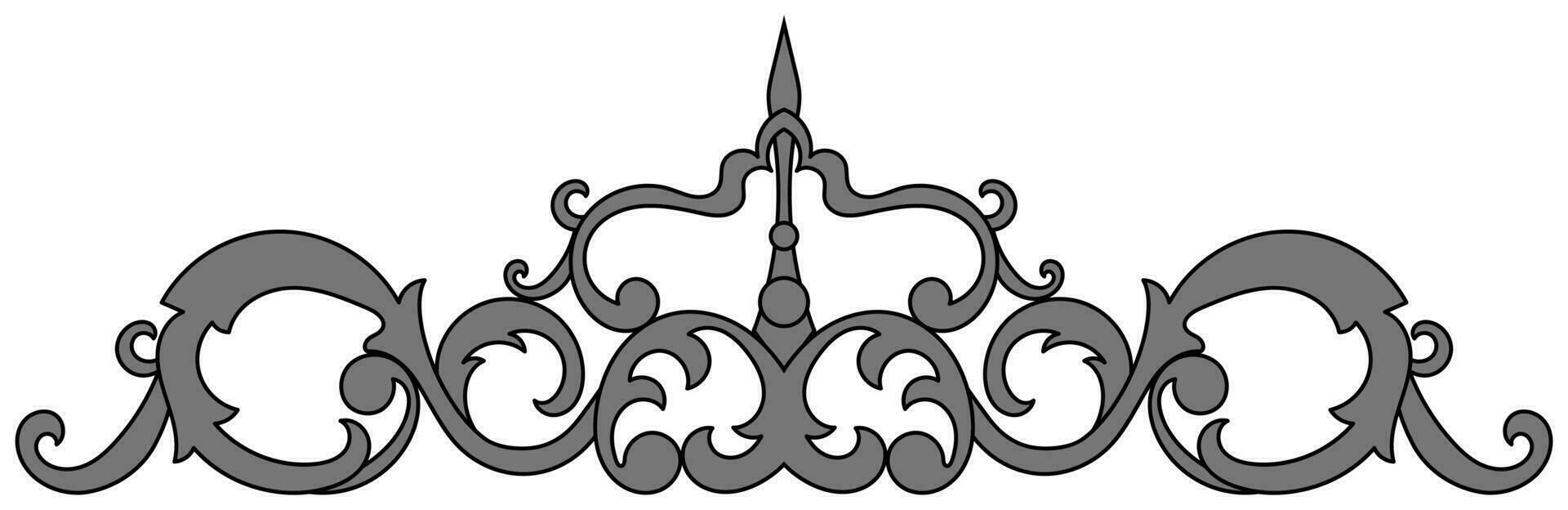Vintage Baroque design pattern element engraving retro style vector