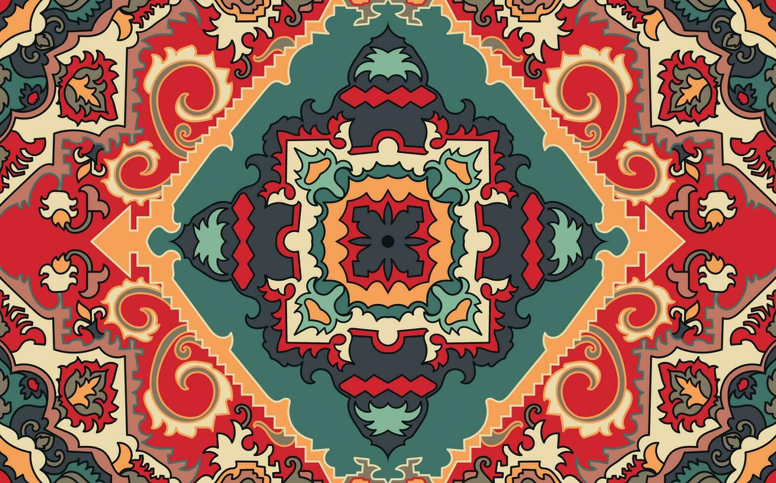 navajo patrón.persian alfombra.azteca tribal.sin costuras geométrico modelo. indígena étnico alfombra. etnicidad rojo alfombra, el historia de el fuego guerra. vector