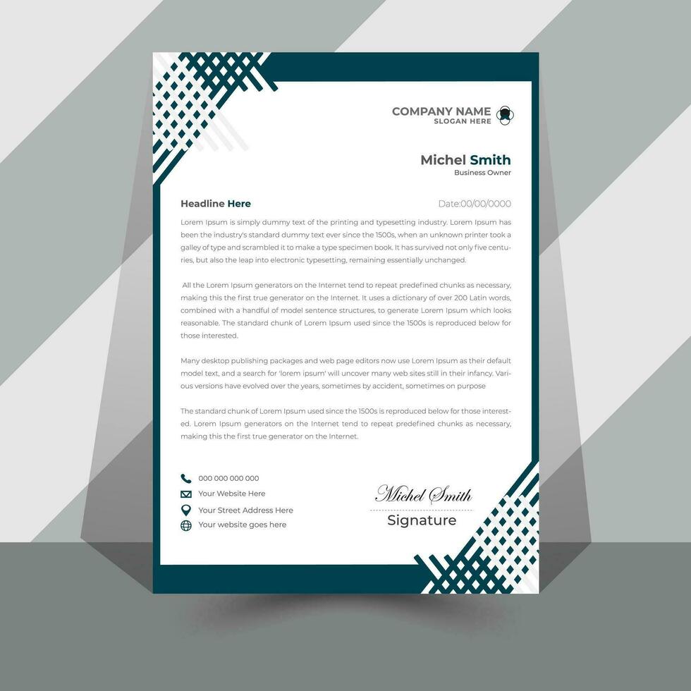 modern corporate latter head design template vector