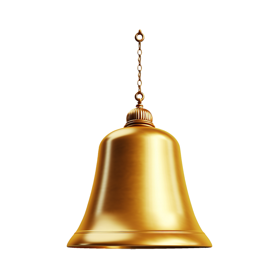 AI generated 3d bell isolated on transparent background png