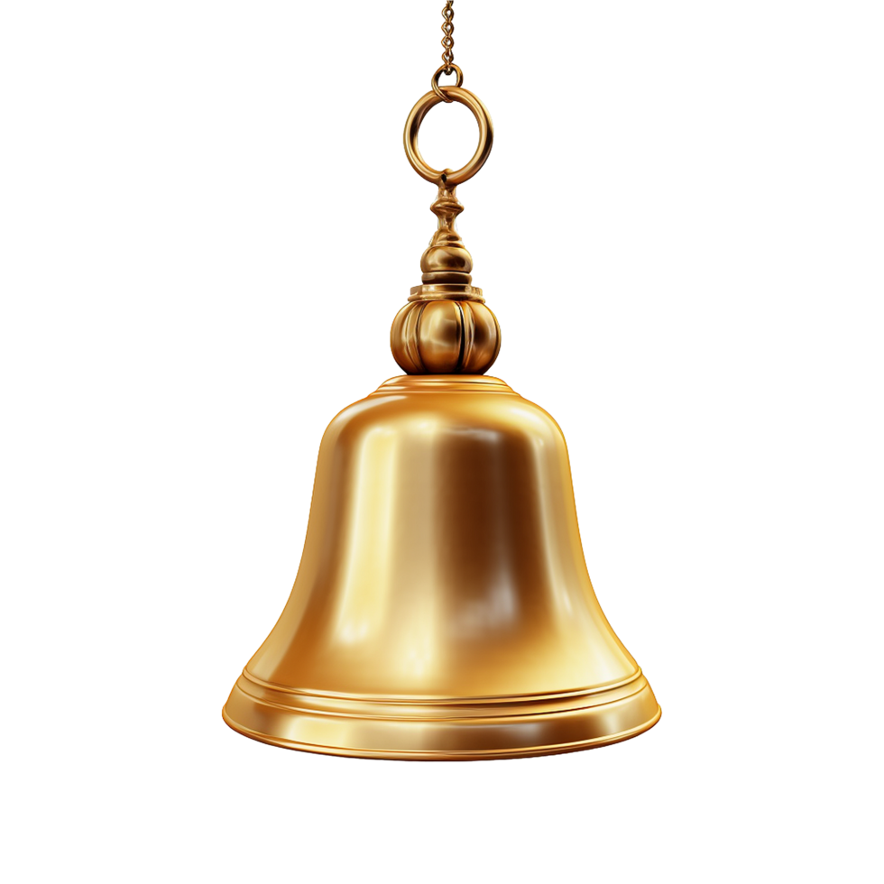 AI generated 3d bell isolated on transparent background png