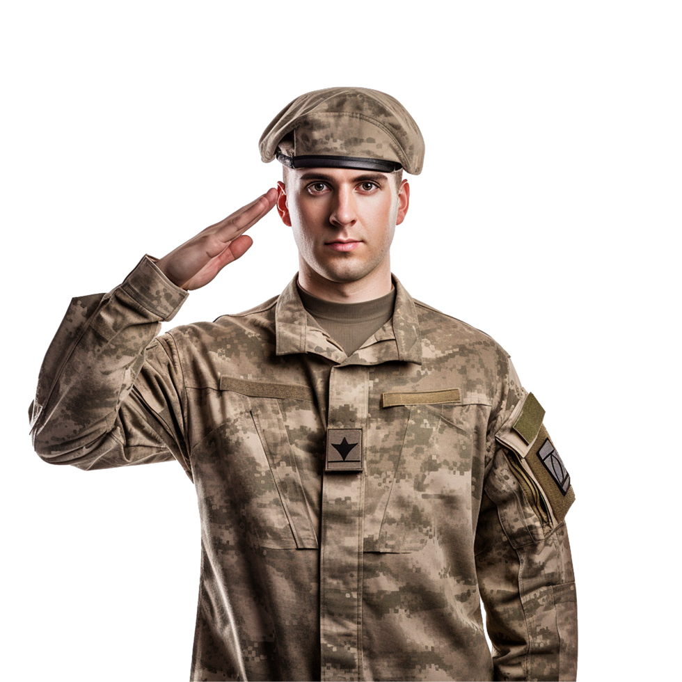 AI generated Military personnel png isolated on transparent background