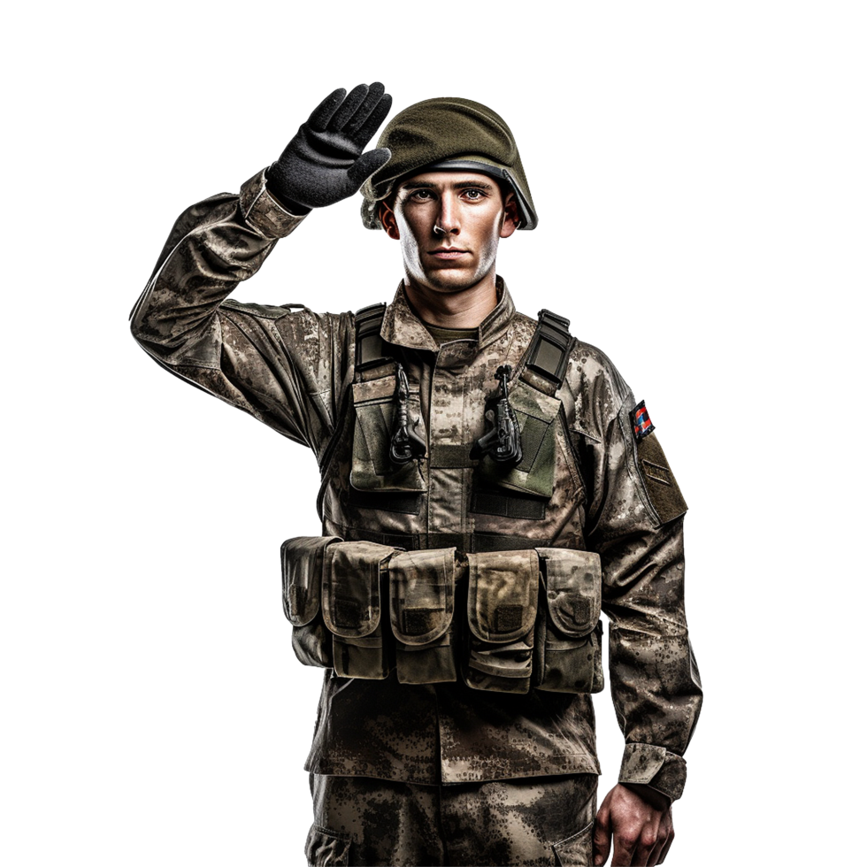 AI generated Military personnel png isolated on transparent background