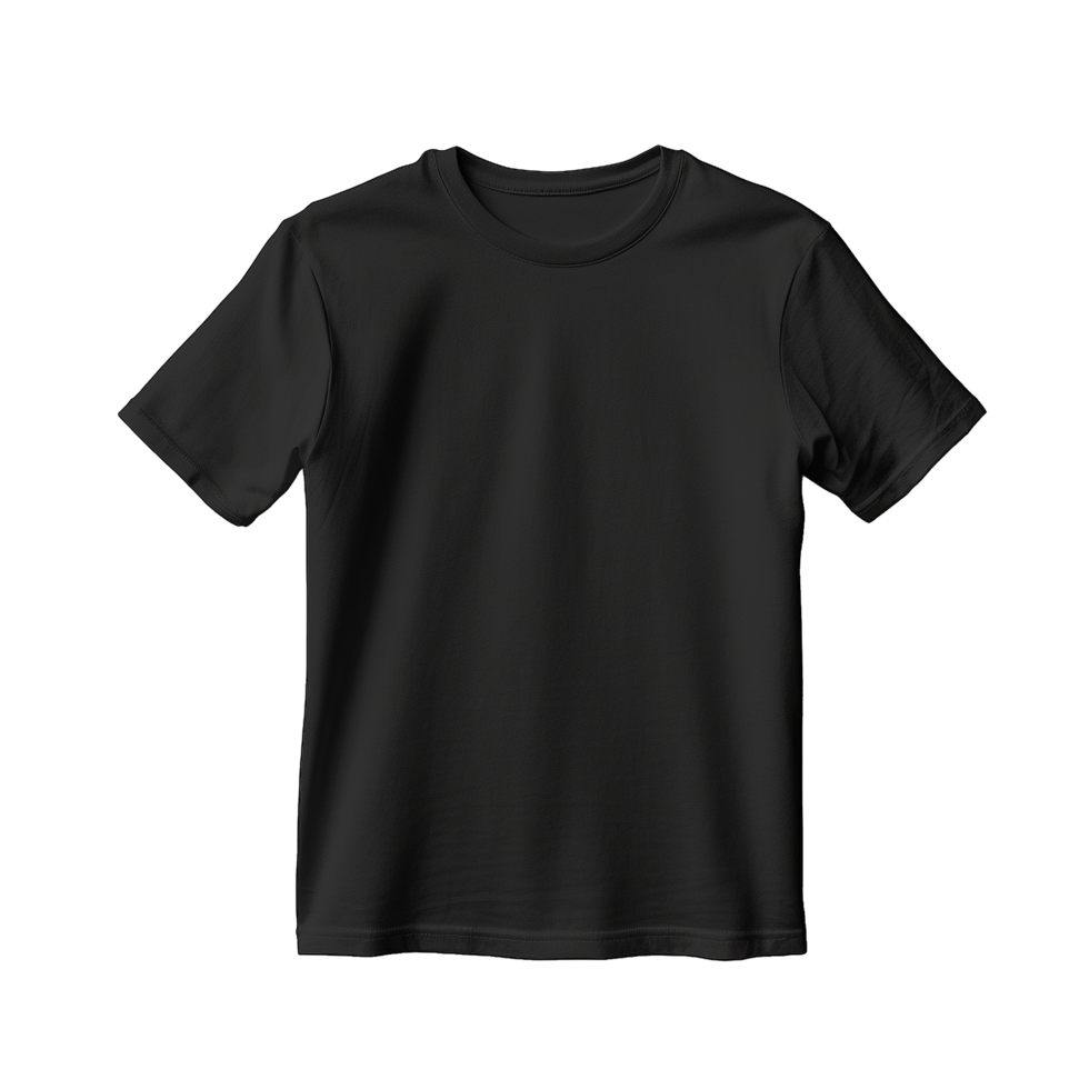 AI generated Black tshirt png isolated on transparent background