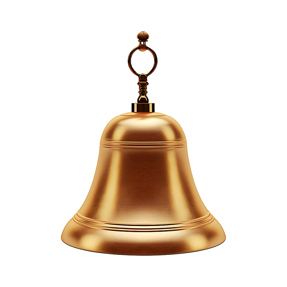 AI generated 3d bell isolated on transparent background png