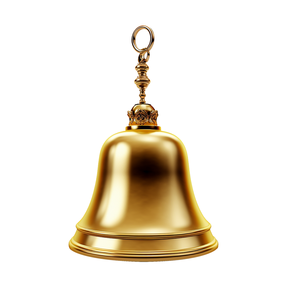 AI generated 3d bell isolated on transparent background png