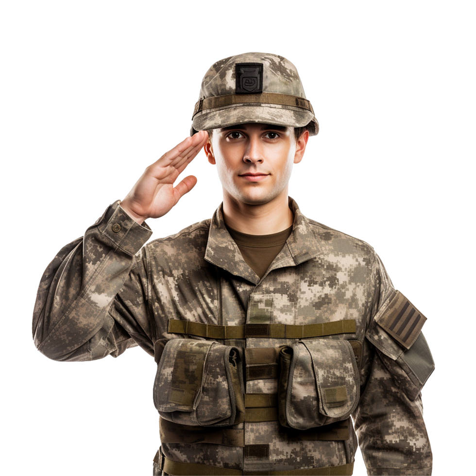AI generated Military personnel png isolated on transparent background