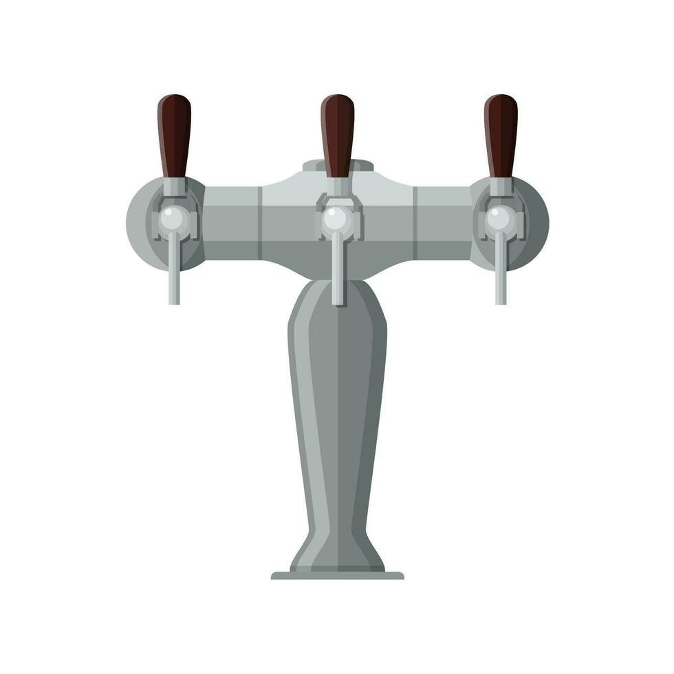 bar beer tap isolated on white background. Vector illustration in flat style