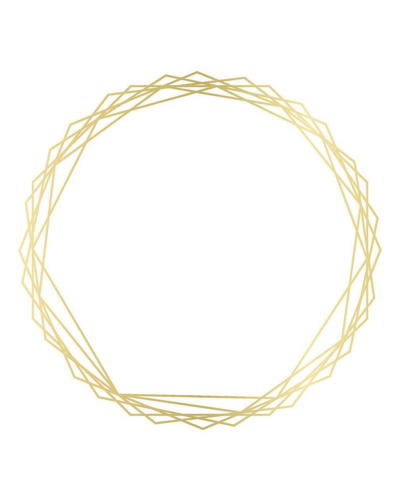 Luxury golden geometric shape frame illustration vector