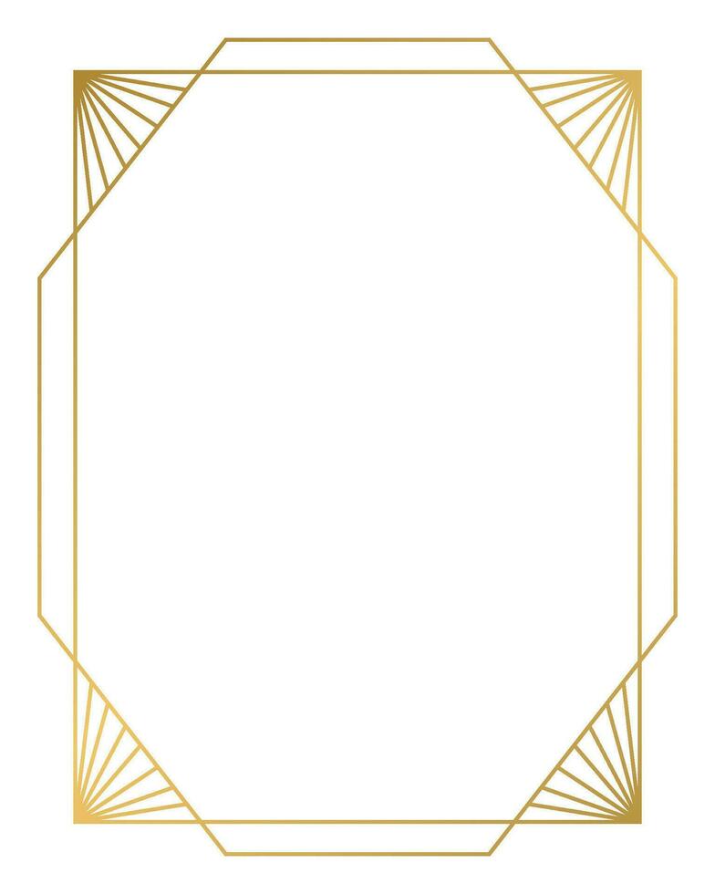 Luxury golden geometric shape frame illustration vector