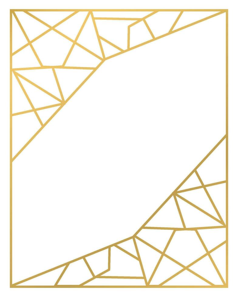 lujo dorado geométrico forma marco ilustración vector