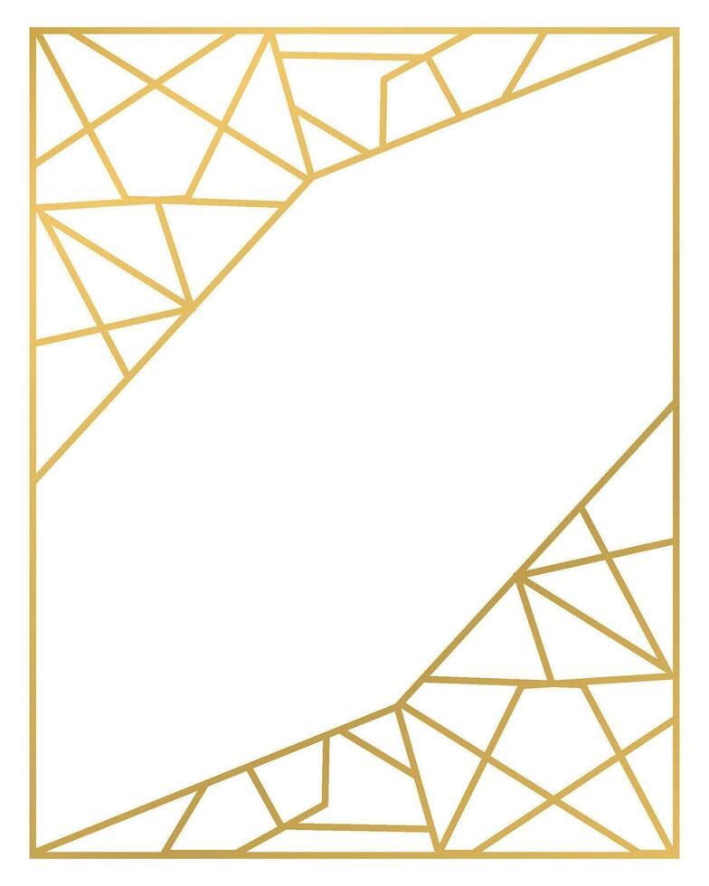 Luxury golden geometric shape frame illustration vector