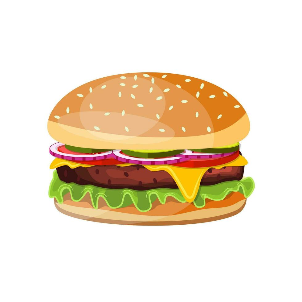 Delicious hamburger icons vector