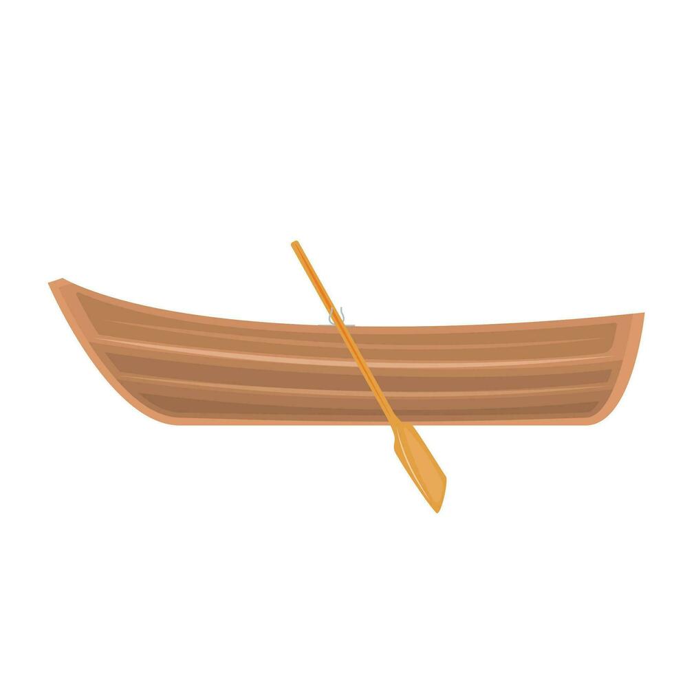 A wooden boat on a white background vector